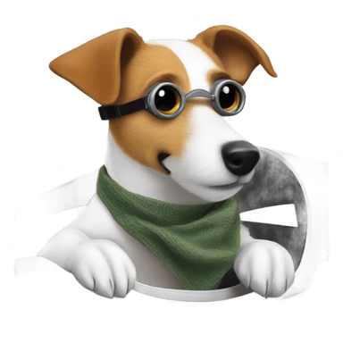 Jack Russel Terrier flying a plane sticker