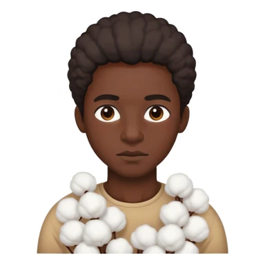 Black person with cotton sticker