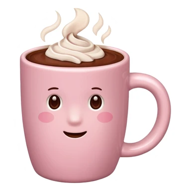 Light pink cup with hot chocolate in it sticker