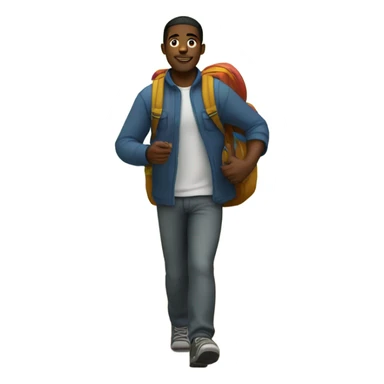 a black man delivering food in a forest sticker