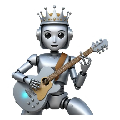 queen robot is playing on guitar sticker