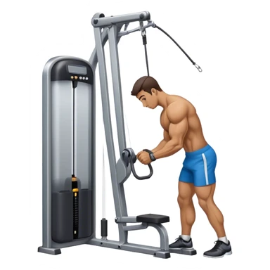 side-view man standing cable-machine tricep-pushdown sticker
