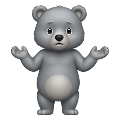Grey bear waiting for airplane sticker