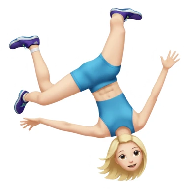  Ein Mädchen mit blonden Haaren, die ein Backflip macht sticker