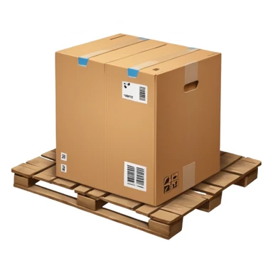 a shipping box on a shipping pallet sticker