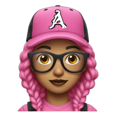 Girl with Black Pink Glases with Jordan Cap sticker