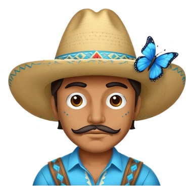 bandido con mariposa azul  sticker