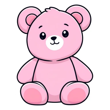 Cute pink teddy sticker