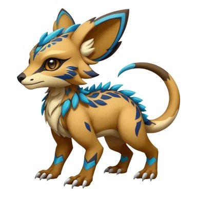 Rare realistic exotic cute epic pretty beautiful handsome gorgeous aesthetic colorful vibrant Vernid-Protogen-Primagen-Wickerbeast-species-Fakemon-creature by LiLaiRa, beautiful intricate markings, full body sticker
