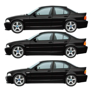 BMW E46 316i black from the side sticker