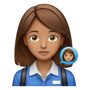 Give Linnea brown hair and a nametag that says Linnea sticker