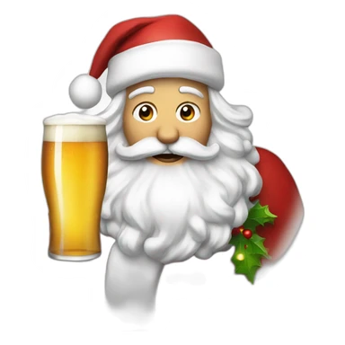 drinking beer santa sticker
