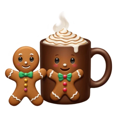 Book & cocoa with gingerbread sticker