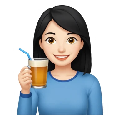 mujer de pelo negro tomando MATE argentino sticker