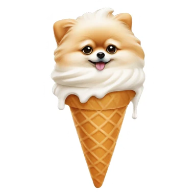 Pomeranian ice cream cone  sticker