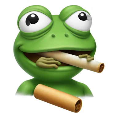 Pepe the frog smokes weed sticker