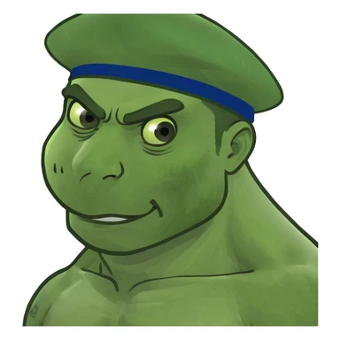 muscular boy with hat sticker