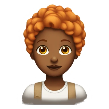 Brown girl with orange hair rolling her eyes sticker