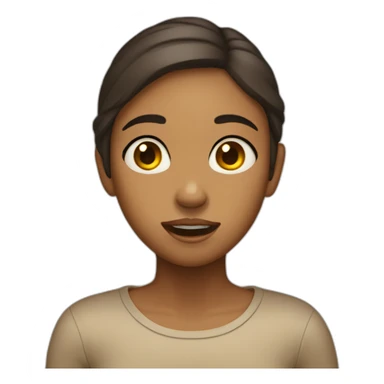 Tan girl soul leaving body face scared sticker