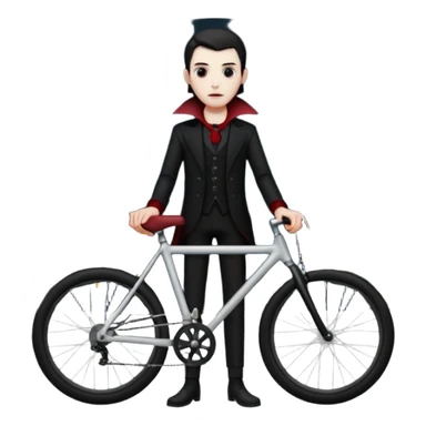 vampire stand back of the bicycle. sticker