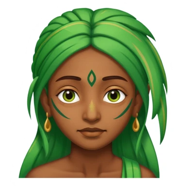 Indian person with green streaks around them sticker