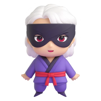 Satoru Gojo from Jujutsu Kaisen, white hair, blindfold, confident smirk, chibi face proportions, energetic expression sticker