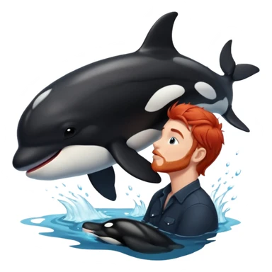Red head male kissing orca sticker