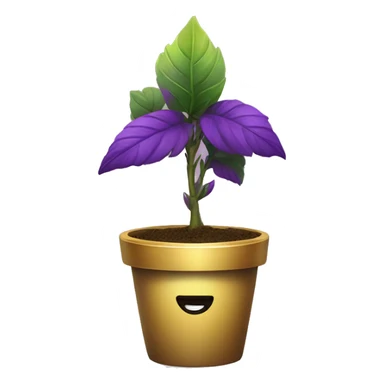 plant of growth with party decor of purple and gold colors sticker