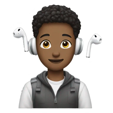 boy with airpods sticker