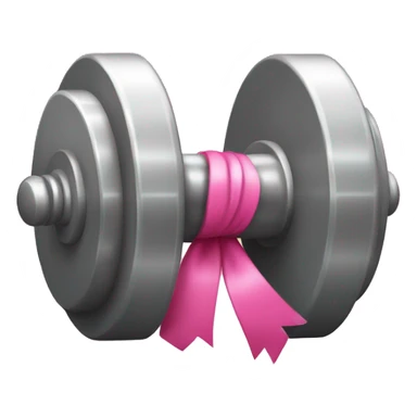 dumbell with a pink bow sticker