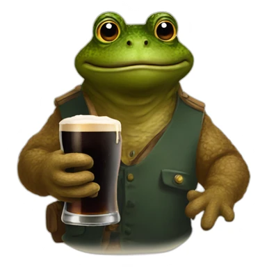 bufo having a pint of guinness sticker