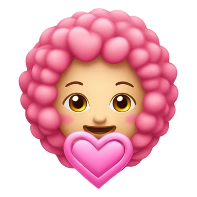 pink lovey face with pink and red hearts and a ring  sticker