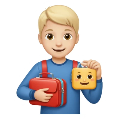 chil with lunchbox sticker