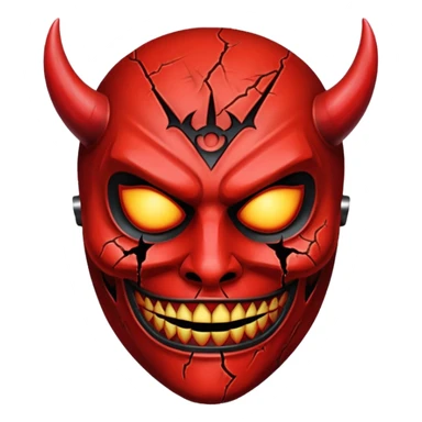 cursed mask, red, satan sticker