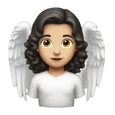 caucasian dark hair small kid angel  sticker