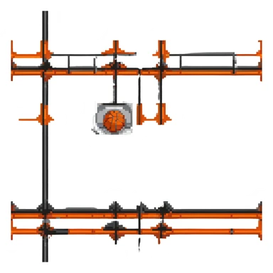 silver basketball, metallic silver surface with classic orange seams sticker