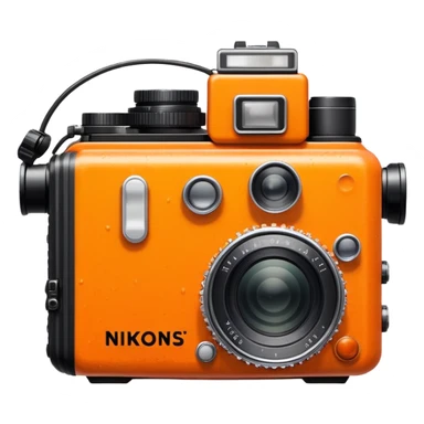orange nikonos v camera sticker