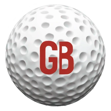 golf ball with “GB” monogram sticker