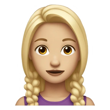 girl blond hair purple eyes sticker