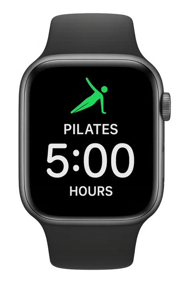 smartwatch con modalità attiva di pilates che segna 5 ore di pilates, REALISTICA 4K sticker