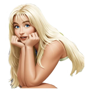 blonde girl with blue eyes sticker