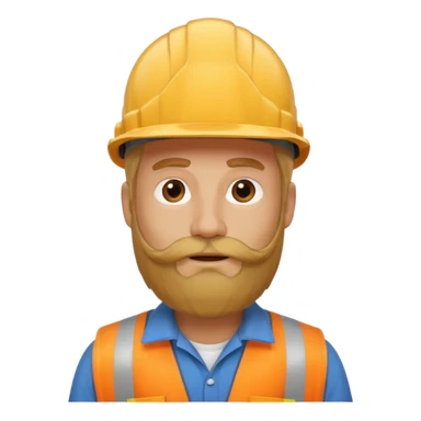 blond man with long beard construction worker sticker