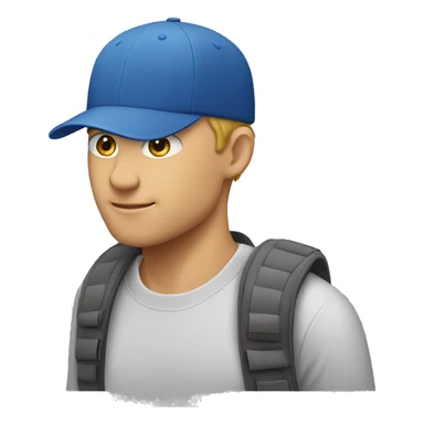 walking white man wearing cap  sticker