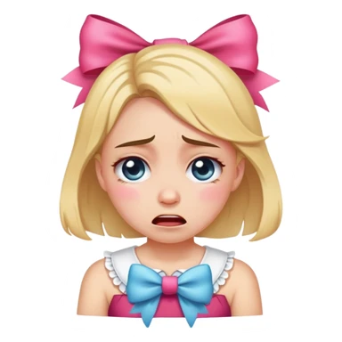 Crying with bows sticker