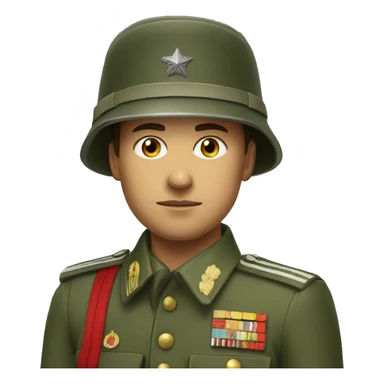 realistic ussr soldier serious with military takes sticker