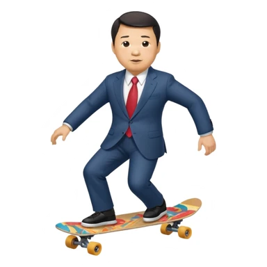 Xi_Jinping riding skate board sticker