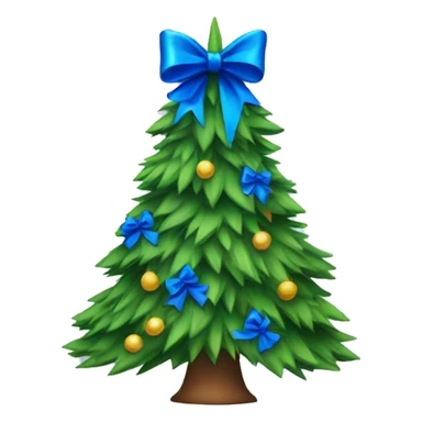 Christmas tree with blue bows sticker