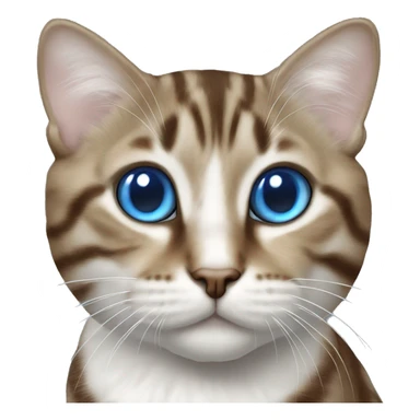 brown white tabby blue-eyed standing sticker