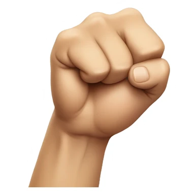 Fist bumping bottom of chin sticker