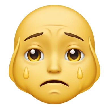 Crying unisex yellow emoji sticker